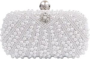 Beaded Purse Pearl Beaded Handbag for Women Glam Dressy Fashionable Wedding Guest Bag Party Bridal Accessory Gift