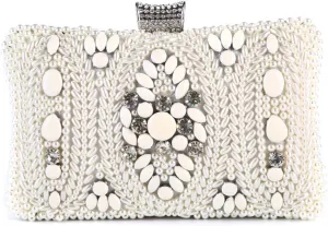 Beaded Purse Pearl Diamond Evening Boho Beaded Handbag for Women Dressy vintage Wedding Guest Bag Party Bridal Accessory