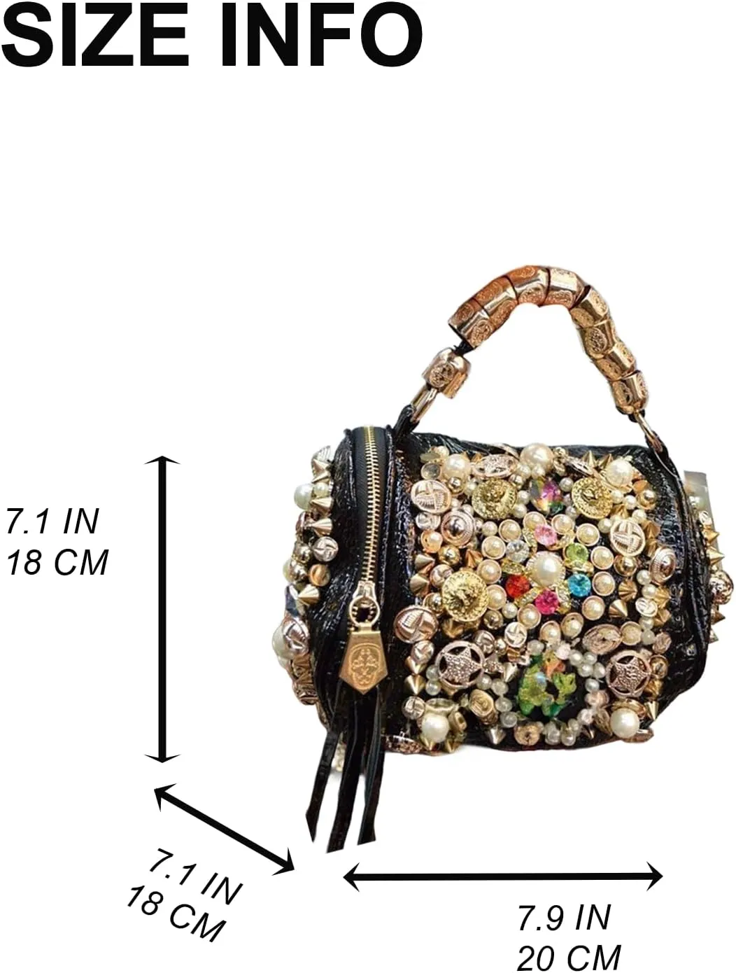 Beaded Purse Pearl Rhinestone Vintage Evening Beaded Handbag for Women Dressy Wedding Guest Bag Party Bridal Accessory