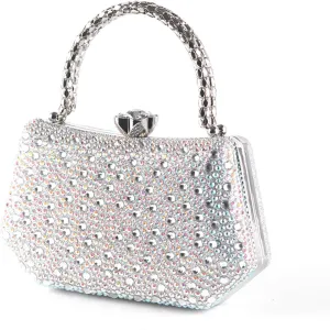 Beaded Purse Rhinestone Diamond Evening Beaded Handbag for Women Dressy Wedding Guest Bag Party Bridal Accessory