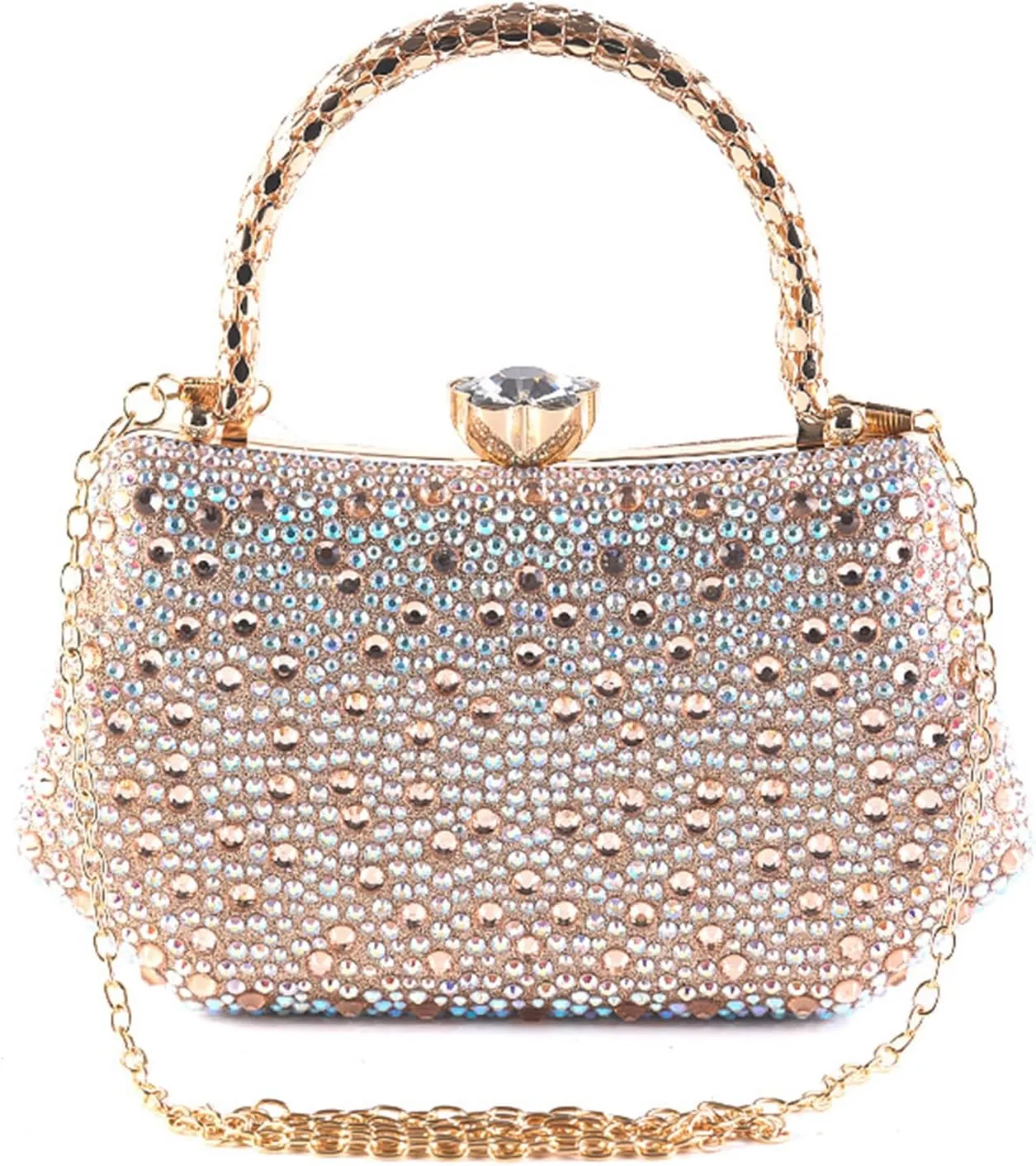Beaded Purse Rhinestone Diamond Evening Beaded Handbag for Women Dressy Wedding Guest Bag Party Bridal Accessory