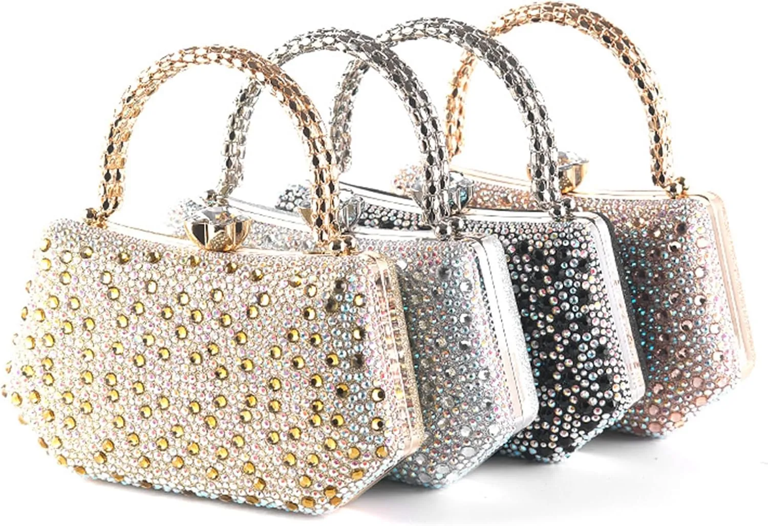 Beaded Purse Rhinestone Diamond Evening Beaded Handbag for Women Dressy Wedding Guest Bag Party Bridal Accessory