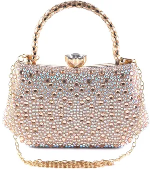 Beaded Purse Rhinestone Diamond Evening Beaded Handbag for Women Dressy Wedding Guest Bag Party Bridal Accessory