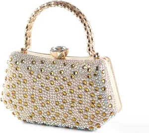 Beaded Purse Rhinestone Diamond Evening Beaded Handbag for Women Dressy Wedding Guest Bag Party Bridal Accessory