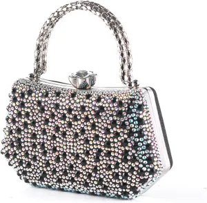 Beaded Purse Rhinestone Diamond Evening Beaded Handbag for Women Dressy Wedding Guest Bag Party Bridal Accessory