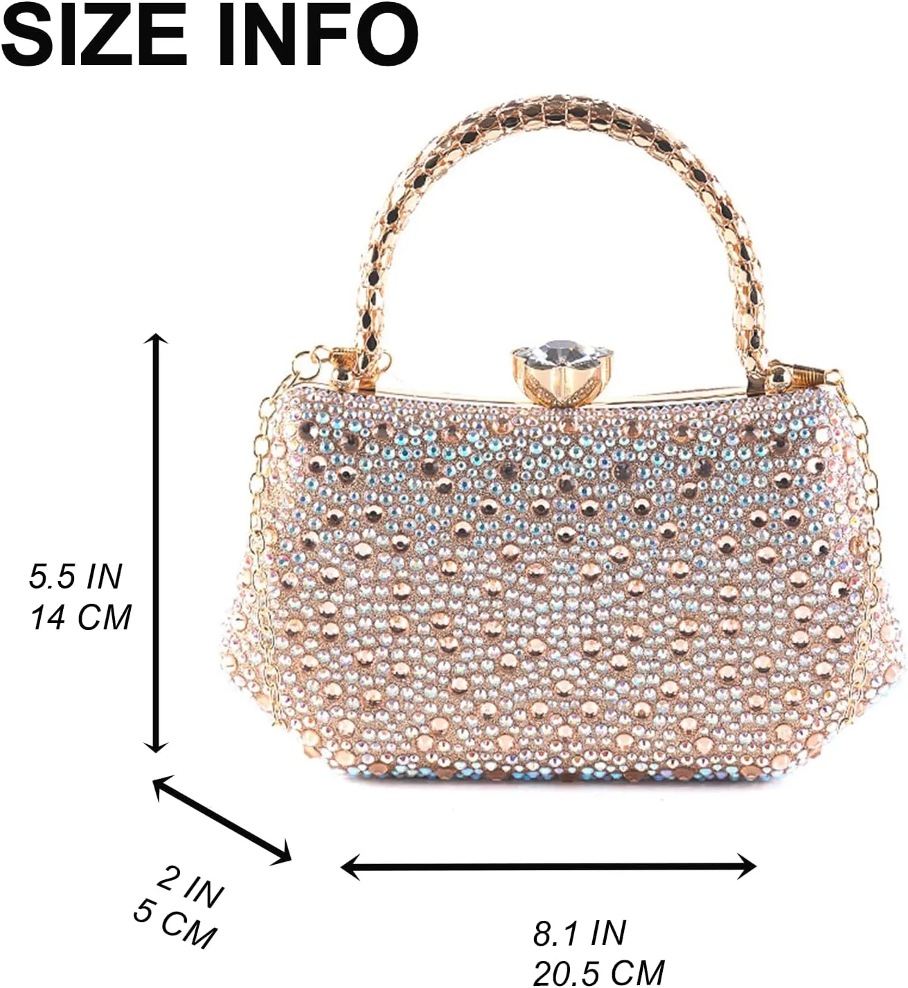 Beaded Purse Rhinestone Diamond Evening Beaded Handbag for Women Dressy Wedding Guest Bag Party Bridal Accessory