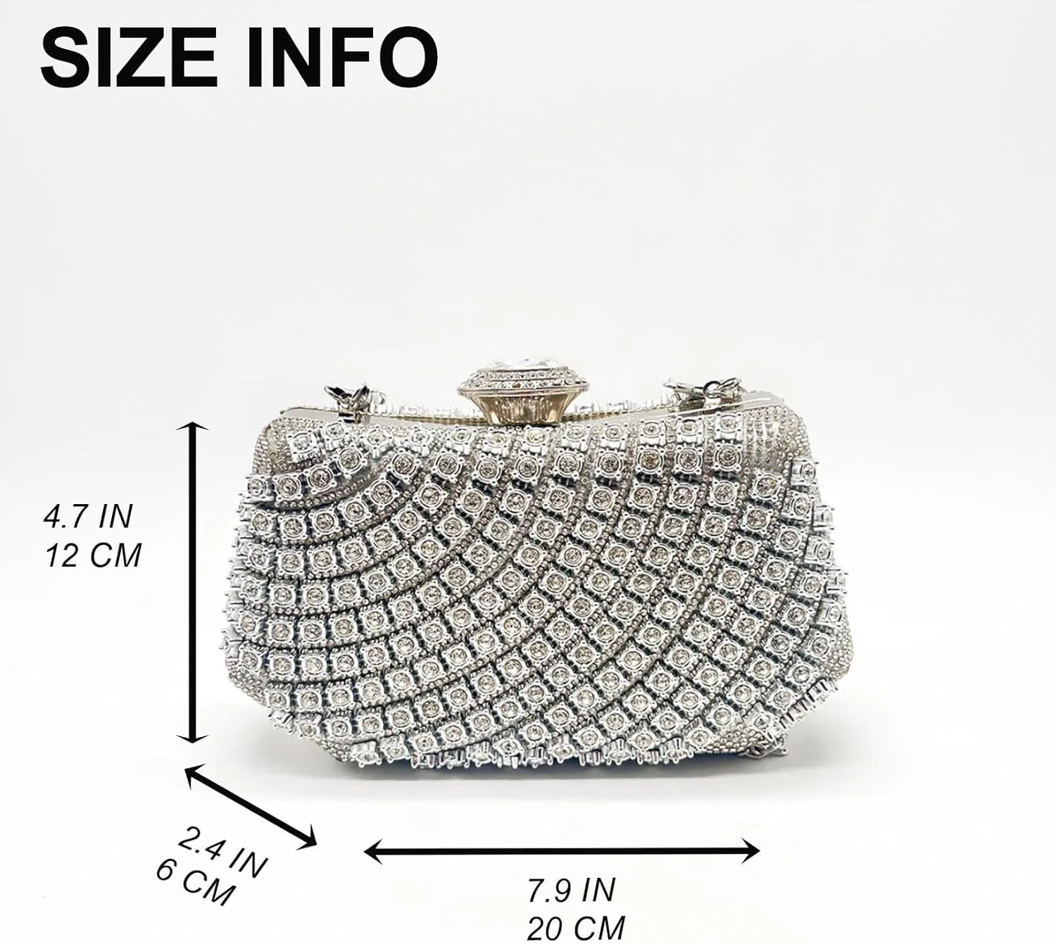 Beaded Purse Rhinestone Diamond Glam Evening Beaded Handbag for Women Dressy Wedding Guest Bag Party Bridal Accessory Use