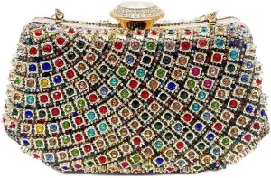 Beaded Purse Rhinestone Diamond Glam Evening Beaded Handbag for Women Dressy Wedding Guest Bag Party Bridal Accessory Use