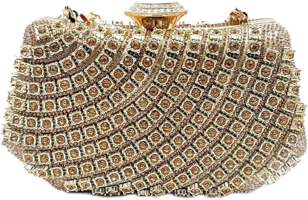 Beaded Purse Rhinestone Diamond Glam Evening Beaded Handbag for Women Dressy Wedding Guest Bag Party Bridal Accessory Use