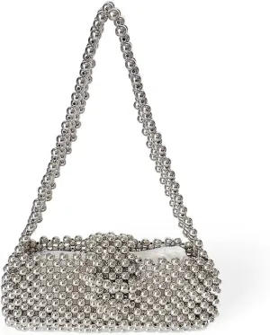 Beaded Purse Shoulder Bag Underarm Beaded Handbag for Women Dressy Wedding Bachelorette Party Guest Bag Bridal Accessory