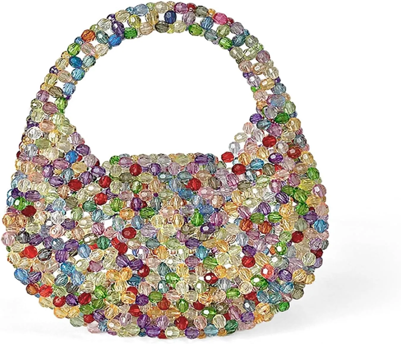 Beaded Purse Top Hand Evening Beaded Handbag for Women Handmade Mini Clutch Y2K Wedding Guest Bag Party Vocation Travel