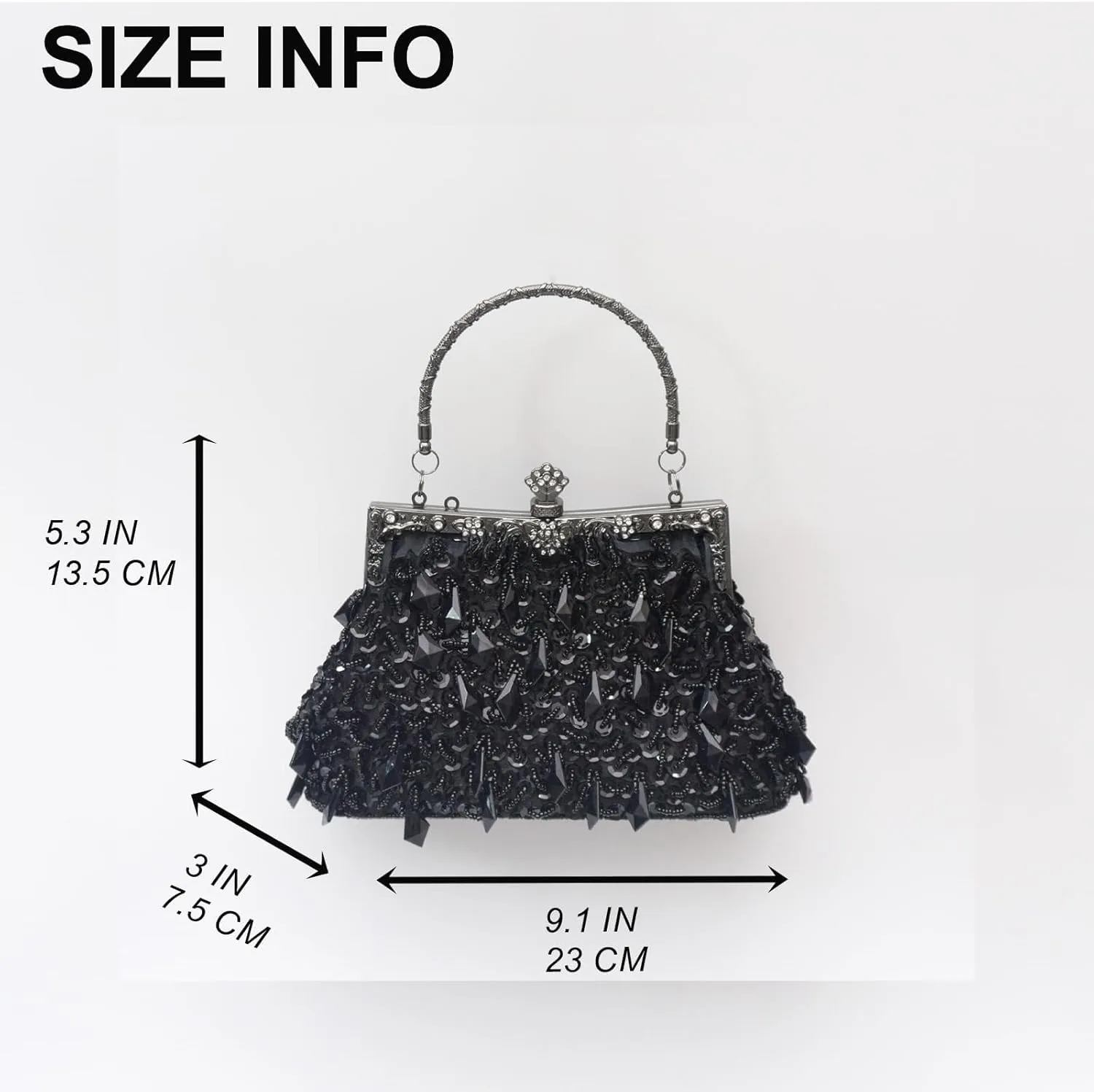 Beaded Purse Top Handle Evening Beaded Vintage Handbag for Women Dressy Wedding Guest Bag Party Bridal Accessory