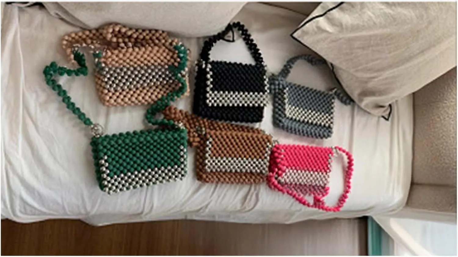 Beaded Purse Vintage Shoulder Bags for Women Formal Bag Fashionable Purse with Rope Strap cocktail Party Daily Use