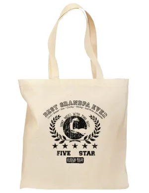 Best Grandpa Ever Distressed Collegiate Grocery Tote Bag