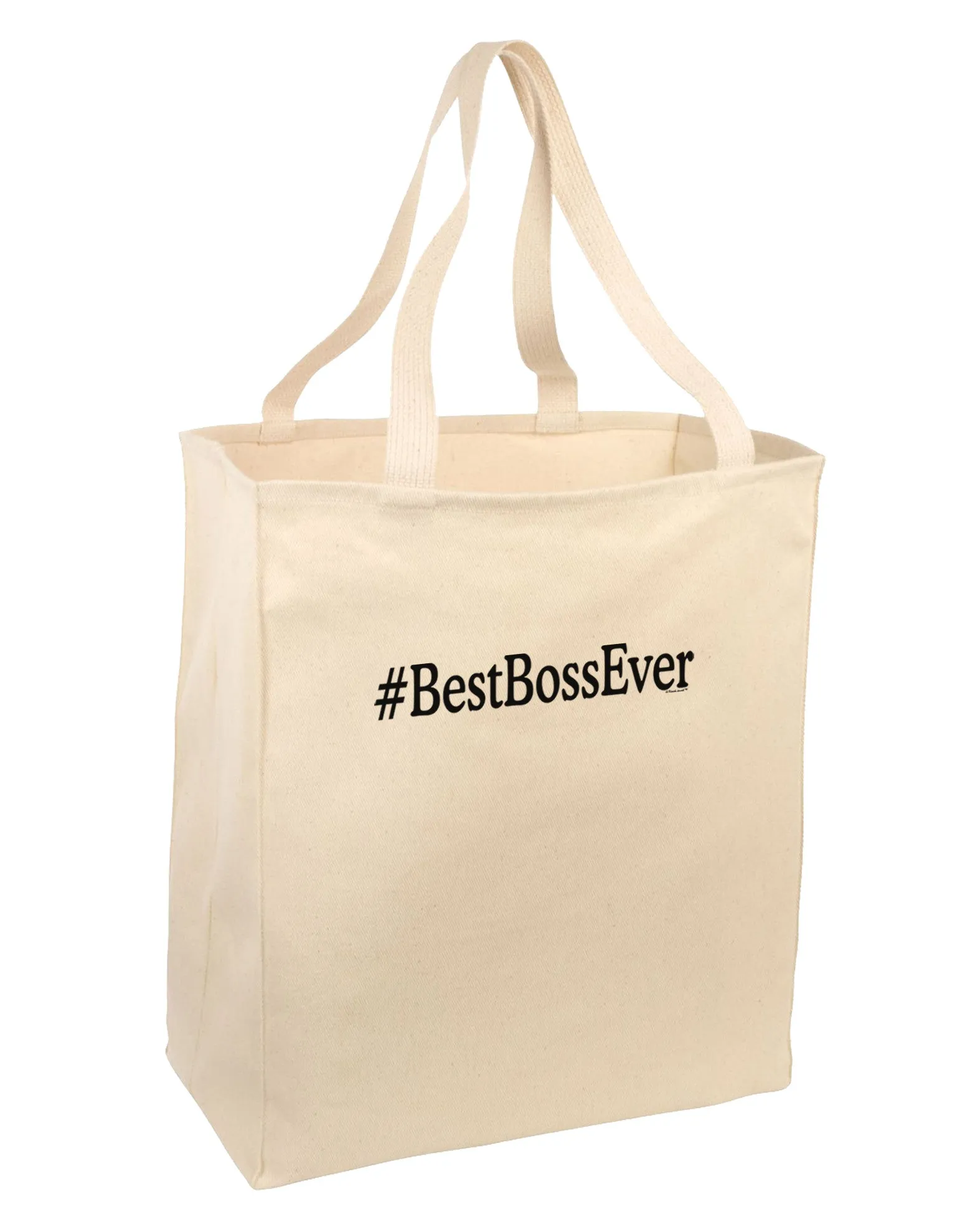 #BestBossEver Text - Boss Day Large Grocery Tote Bag