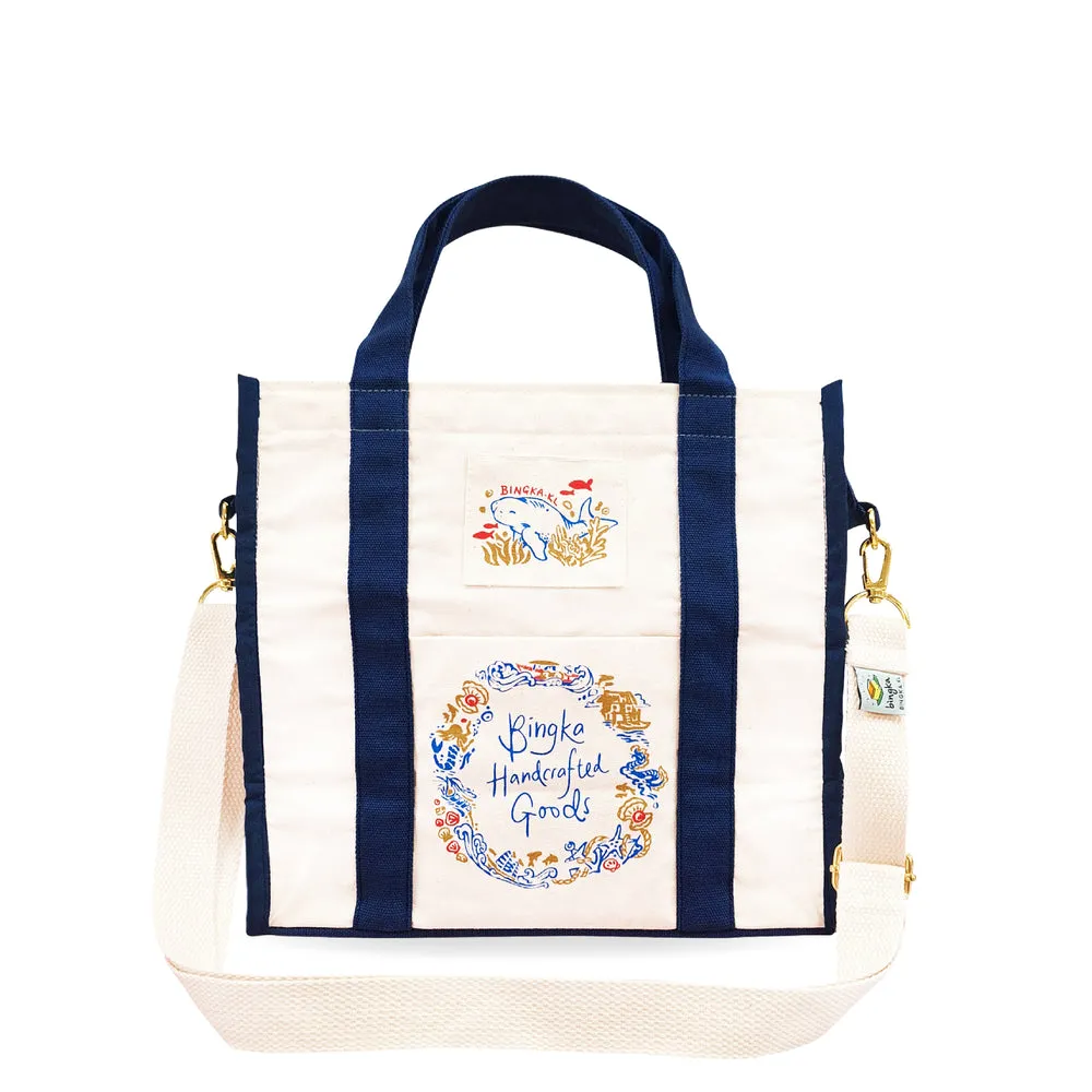 Bingka Mini Tote Bag: Ombak Tiles