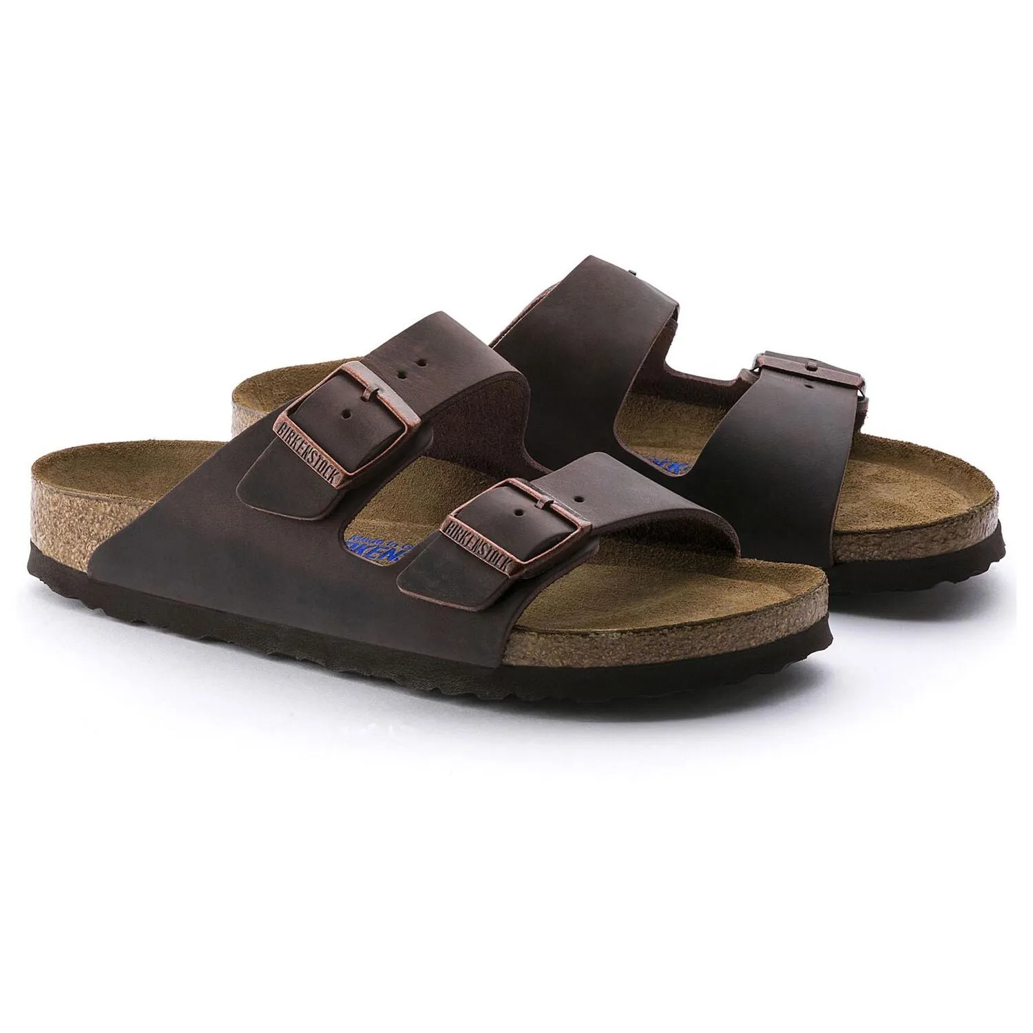 BIRKENSTOCK ARIZONA HABANA OILED LEATHER  SOFTBED Narrow