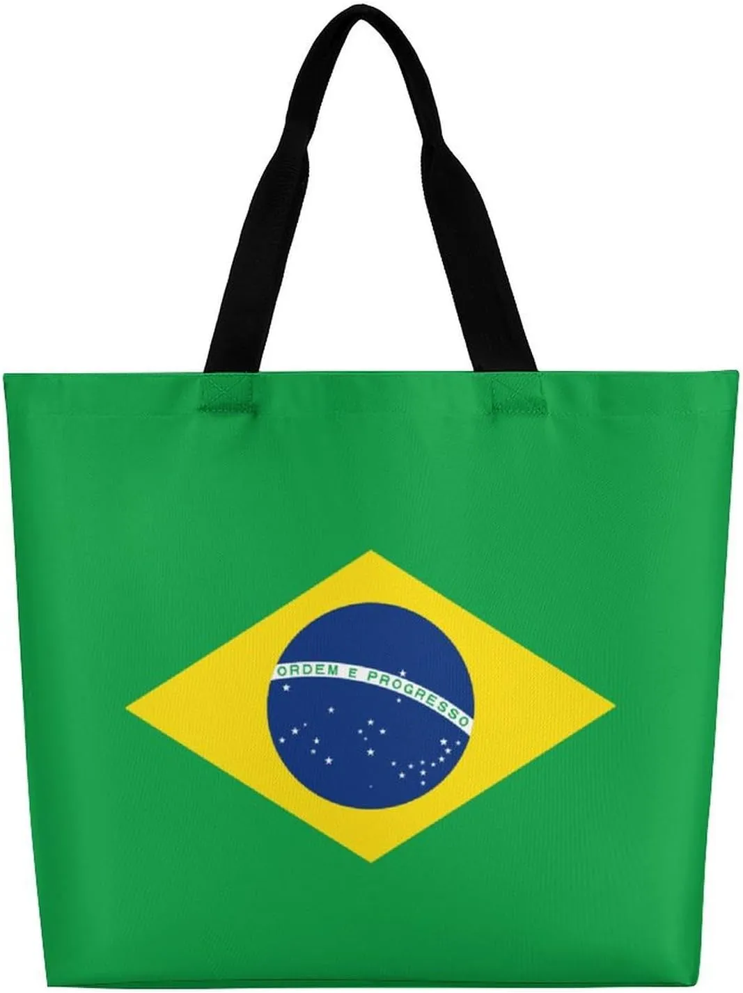 Brazil Flag Brazilian Shopping Bag Mans Woman Reusable Tote Bags Travel Totes Foldable Shoulder Bags