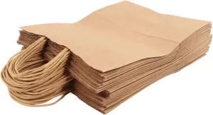 Brown Paper Gift Bags, Paper Bags With Handles Reusable Kraft Paper Bag, 50PCS Tote Set, Portable Food Packaging, Shopping Bag, Suitable for Gift Shops, Homes, Restaurants