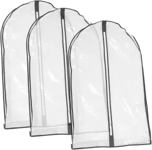 Cabilock 3Pcs Garment Bags with Zipper Reusable Dustproof Clothes Covers for Suits Dresses Coats and More Capacity Storage for Closet Organization Design
