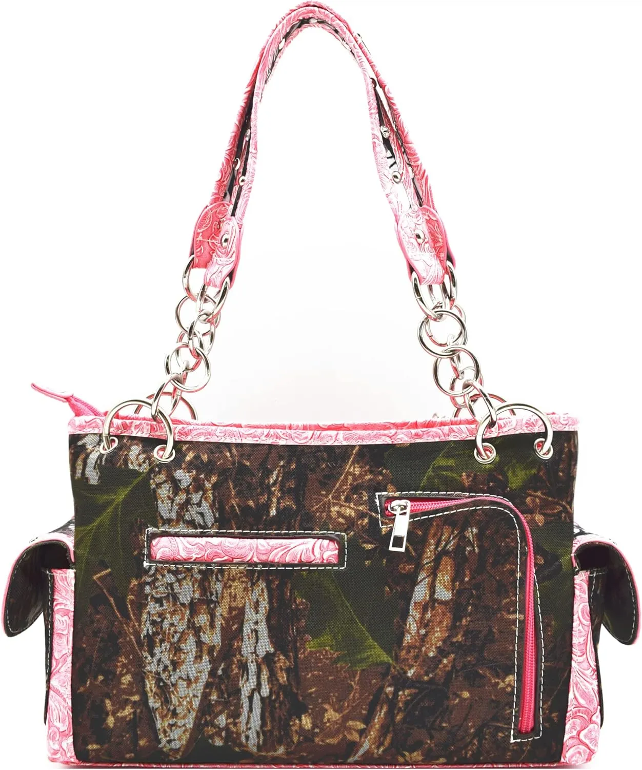 Camouflage Western Style Totes Studded Floral Handbag Tooled Leather Purse Country Women Shoulder Bag Zipper Wallet Set