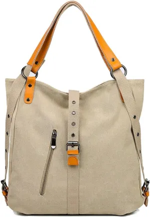 Canvas Shoulder Tote Bag Backpack for Women Hobo Handbag Ladies Totes Messenger Satchel Bags Casual Purse Handbags