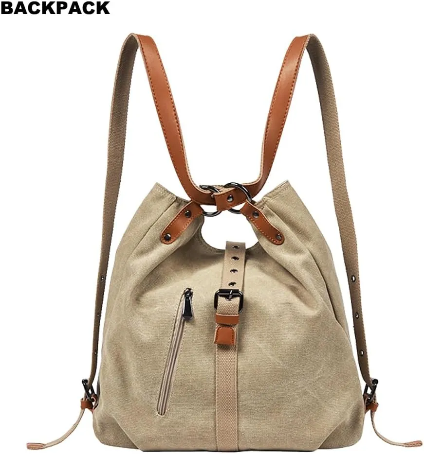 Canvas Shoulder Tote Bag Backpack for Women Hobo Handbag Ladies Totes Messenger Satchel Bags Casual Purse Handbags
