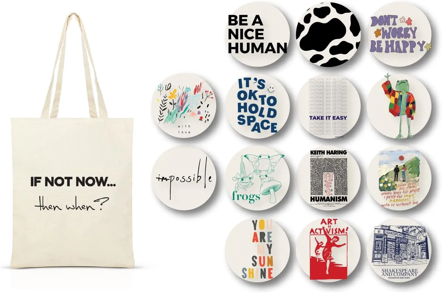 Canvas Tote Bag For Women With Trendy Patterns, Reusable Aesthetic Eco Bags, Book Shopping Grocery Cotton Cute Totes