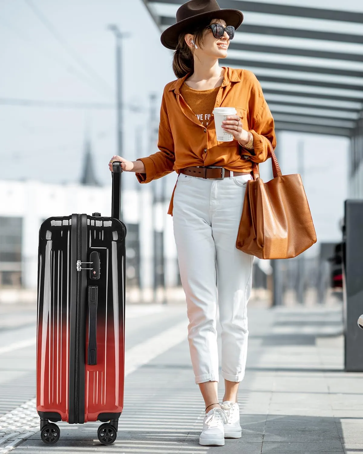 Carry On Luggage, 20 Inch Expandable Hardside Carry On Suitcase With Wheels, Hardshell Spinner Small Luggage with TSA Lock