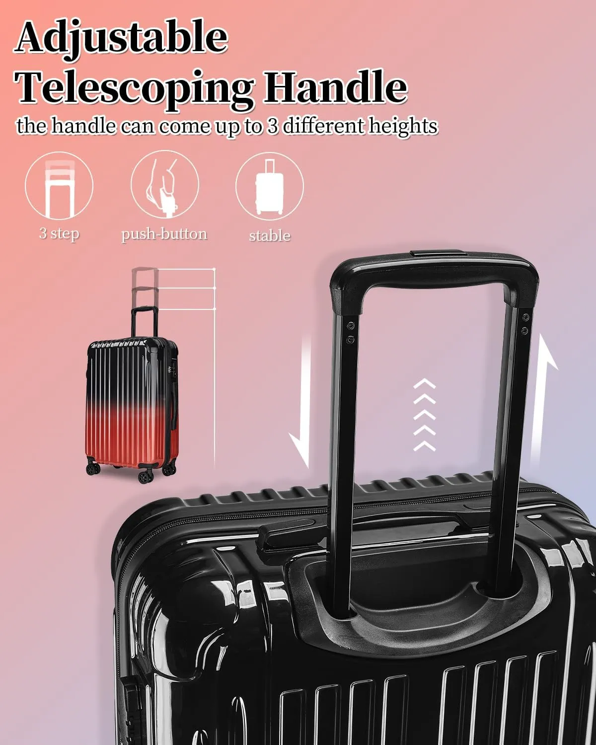 Carry On Luggage, 20 Inch Expandable Hardside Carry On Suitcase With Wheels, Hardshell Spinner Small Luggage with TSA Lock