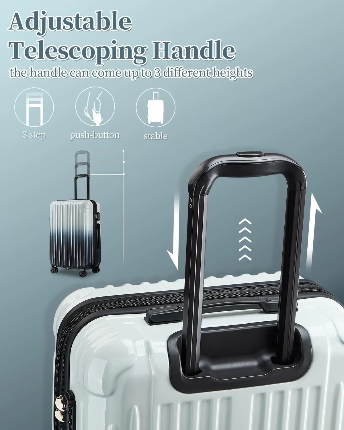 Carry On Suitcase, 20 Inch Carry On Luggage with Wheels, Hardside Large Suitcases with Wheels, TSA Lock