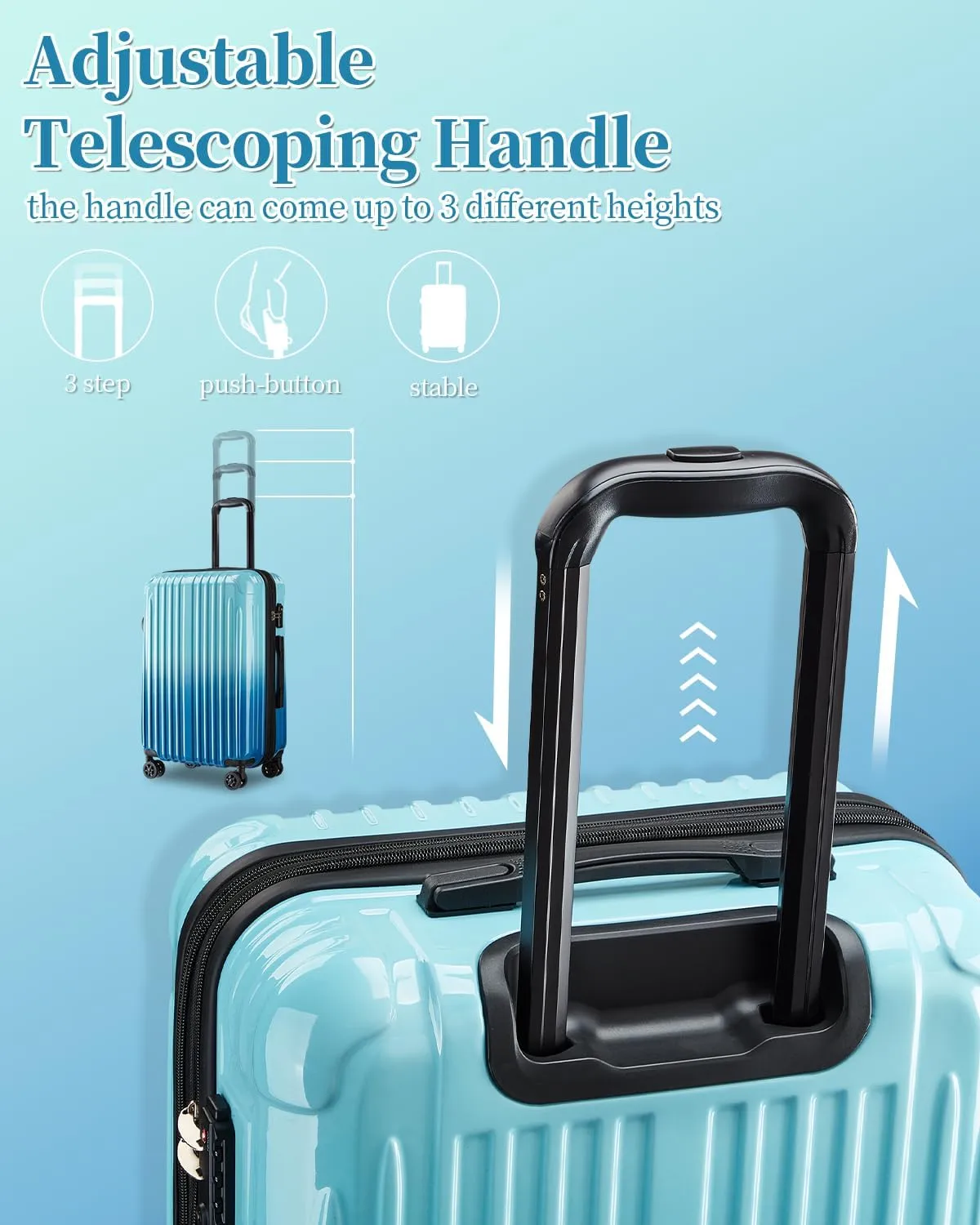 Carry On Suitcase, 20 Inch Carry On Luggage with Wheels, Hardside Large Suitcases with Wheels, TSA Lock