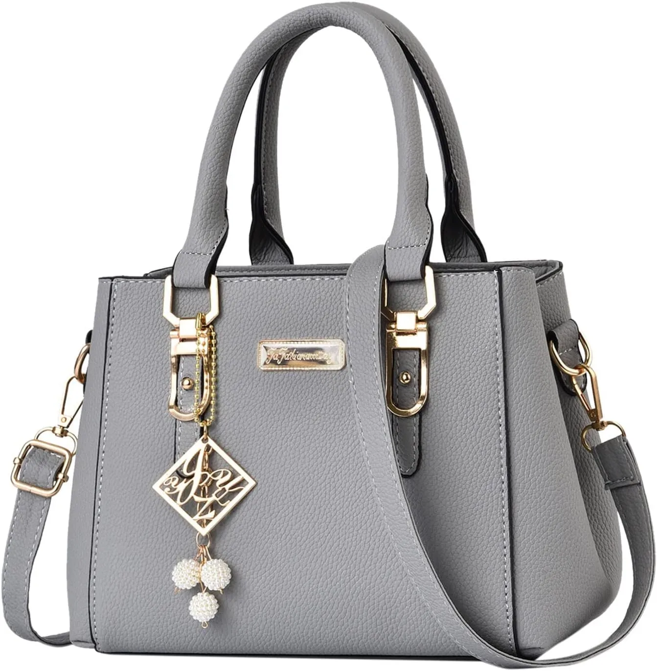 Casual Leather Messenger Bag Large Capacity Handbag Fashion Womens Bags over The Shoulder Bags for (Grey, One Size)