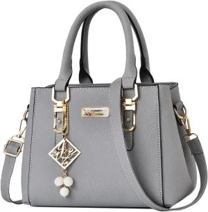 Casual Leather Messenger Bag Large Capacity Handbag Fashion Womens Bags over The Shoulder Bags for (Grey, One Size)
