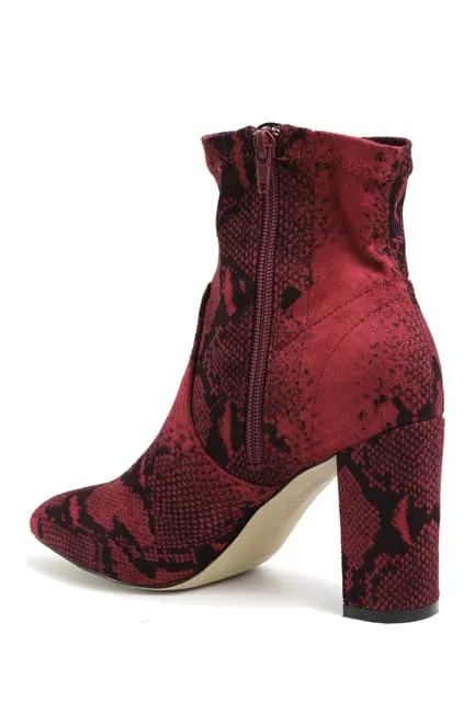Catherine Catherine Malandrino Bodem Faux Suede Block Heel Stretch Bootie