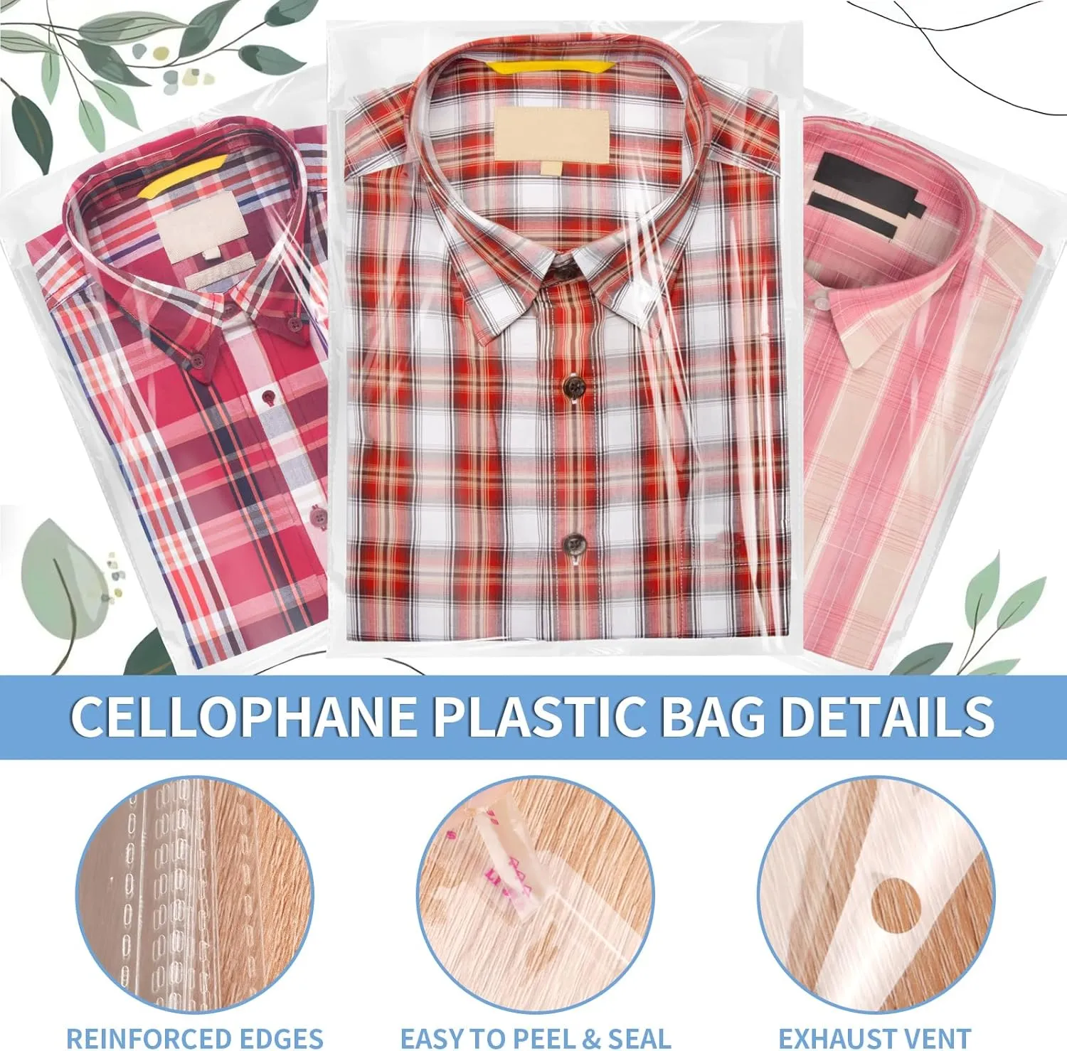 Cellophane Bags, 100 Pcs Resealable Clear Poly Bags for Clothes, Party Favors, Artwork & Decorative Wrappers(10x14)