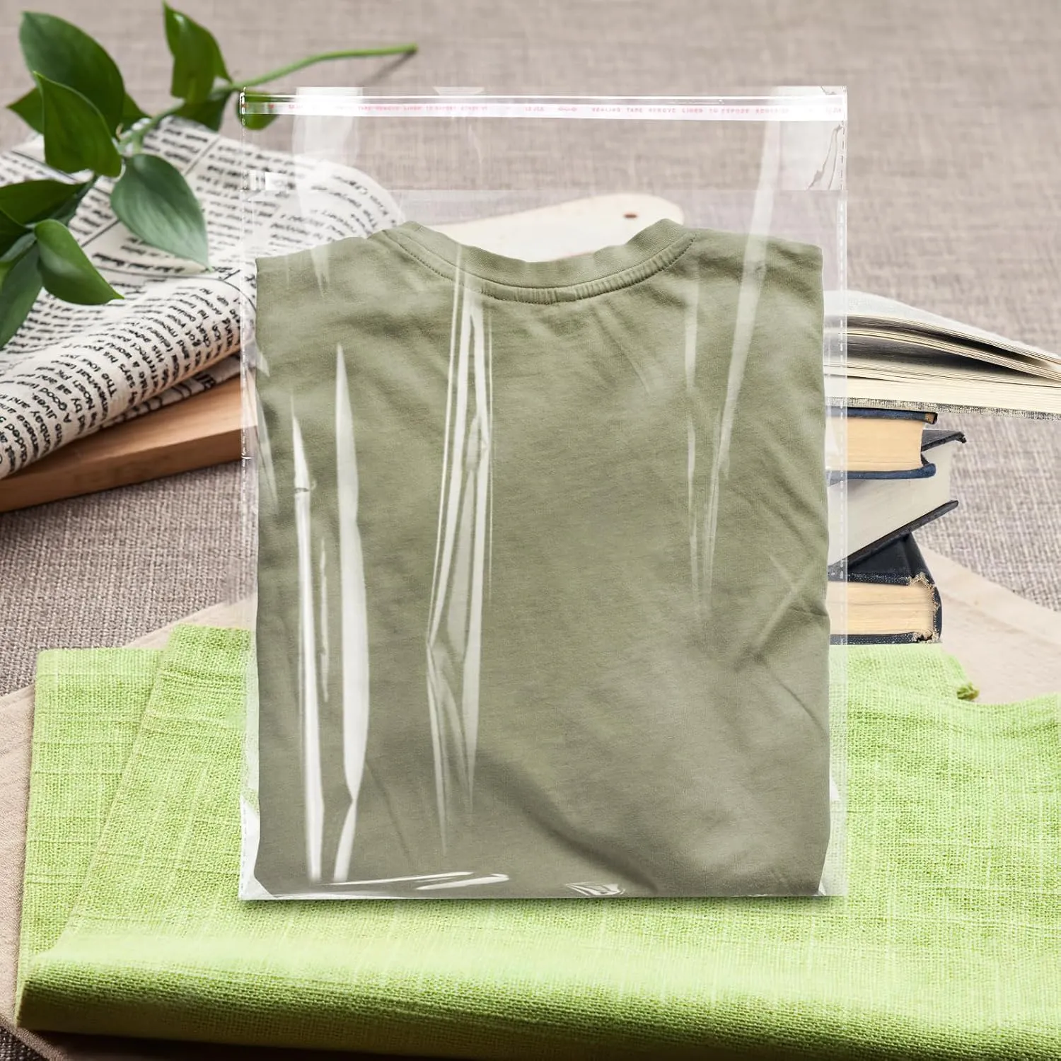 Cellophane Bags, 70 Pcs Resealable Clear Poly Bags for Clothes, Shirt Bag, Decorative Wrappers, Party Favors & Artwork(12x16)