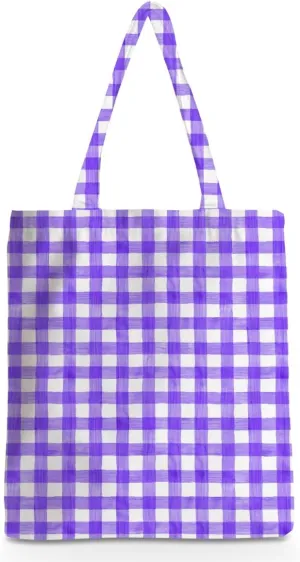 Checkered Tote Bag, Preppy Gingham Weekend Bag, Aesthetic Checked Reusable Grocery Bags for Shopping Gym Vacation