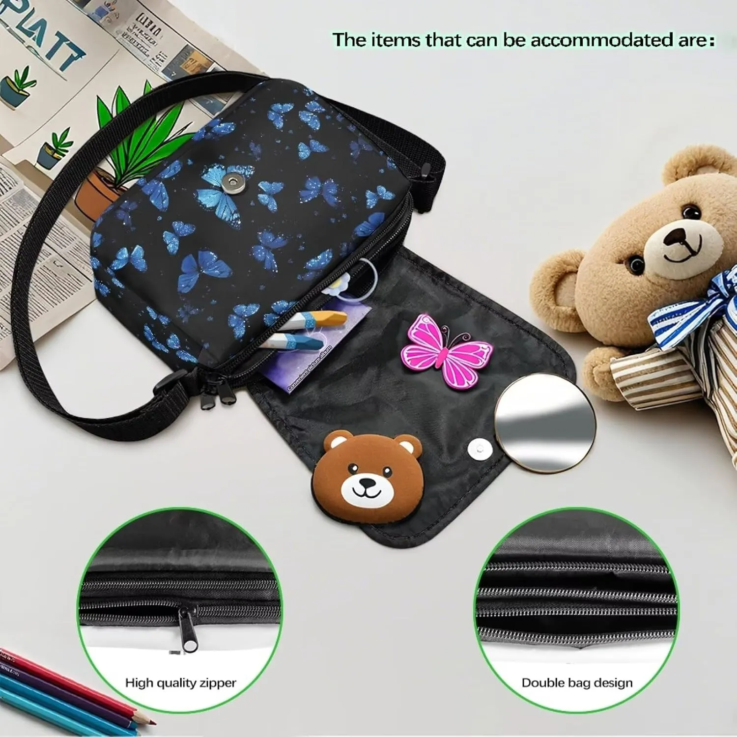 Children's Flap Crossbody Bag with Adjustable Strap for Daily Use