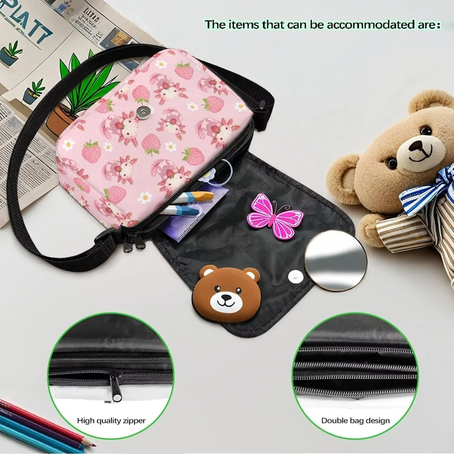 Children's Flap Crossbody Bag with Adjustable Strap for Daily Use