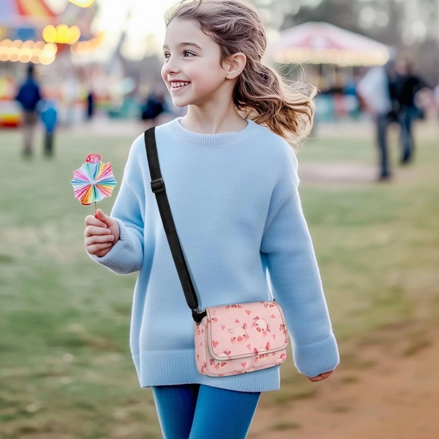 Children's Flap Crossbody Bag with Adjustable Strap for Daily Use