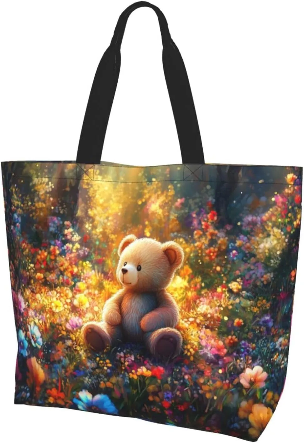 close-up Golden Retriever face print Reusable Shoulder Bags Large Casual Tote Bag Shopping Grocery grocery bag