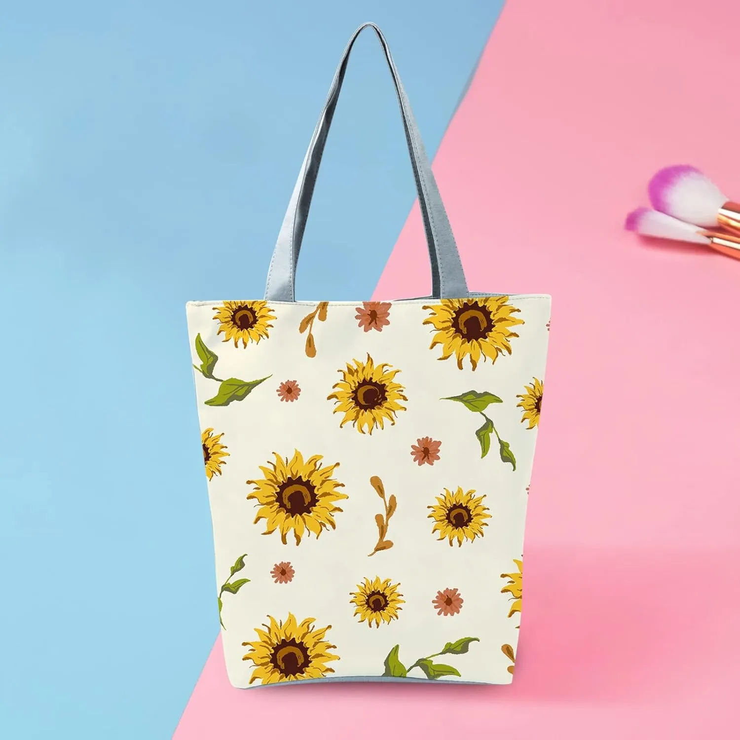 Clutch Saddle Bag New Women's Slouchy Large Capacity Zippered Sunflower Printed Shoulder Bag