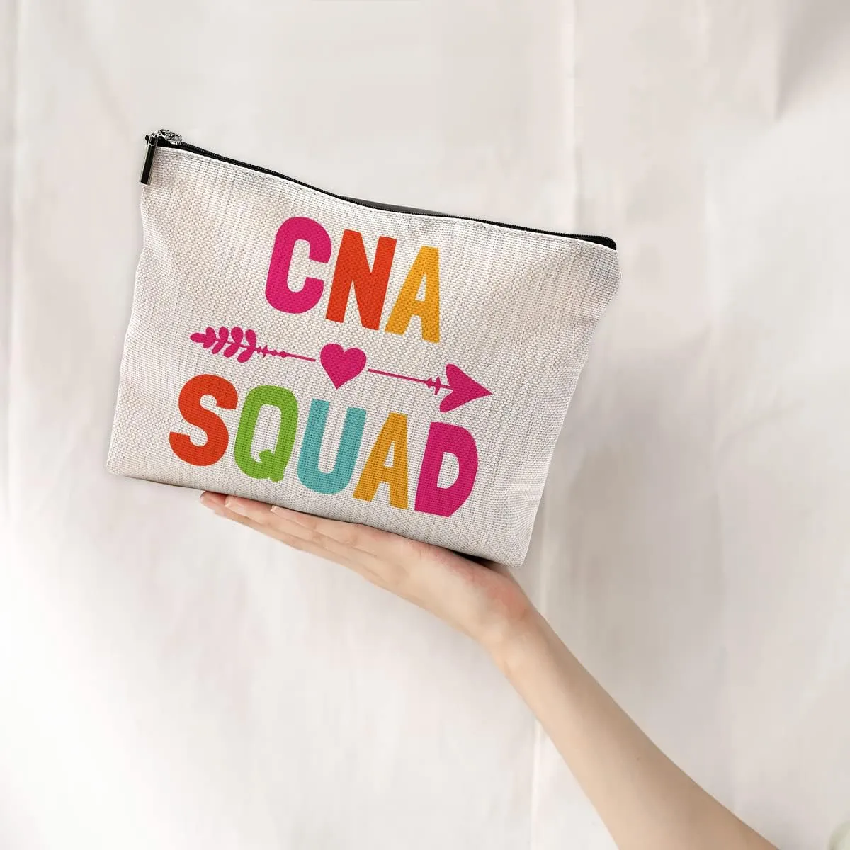 CNA Squad Certified Nursing Makeup Bag Travel Cosmetic Bags for Women Girls,Nurse Nursing Assistant Cosmetic Bags with Zipper Pouch Travel Toiletry Case,CNA Medical Student Gift,CNA Week Gift