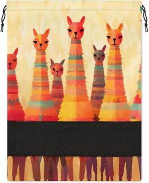 Colorful Alpaca Shoe Bags for Travel 17" x 12.4" Travel Shoe Bags for Packing Portable Shoe Storage Bags Drawstring Bags Travel Essentials