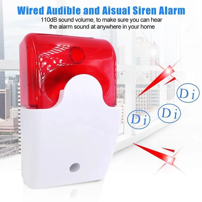Compact Red Strobe Siren for Security Alarm