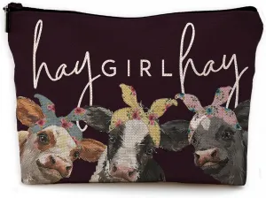 Cow Print Stuff - Western Makeup Bag, Makeup Bags For Women, Black Cosmetic Bag