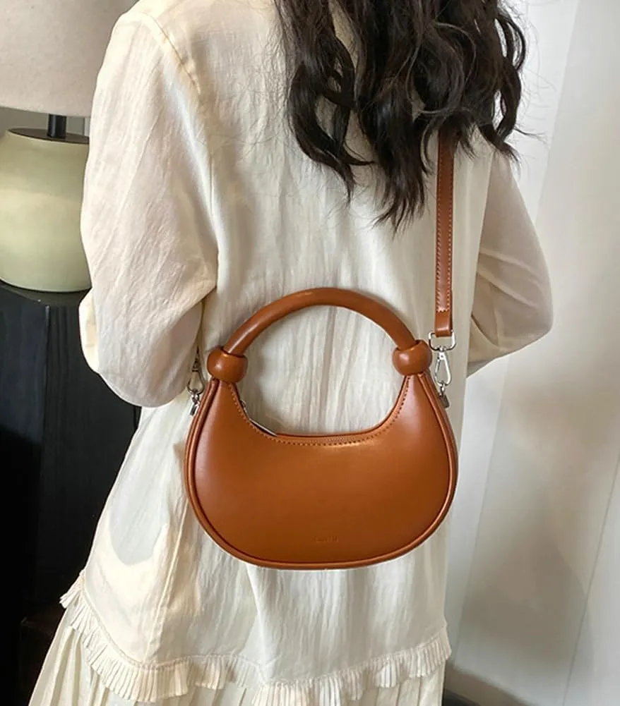 Crescent Purses for Women Cute Y2k Shoulder Crossbody Bag Small Dumpling Totes Handbag Vegan Leather Clutch Satchel
