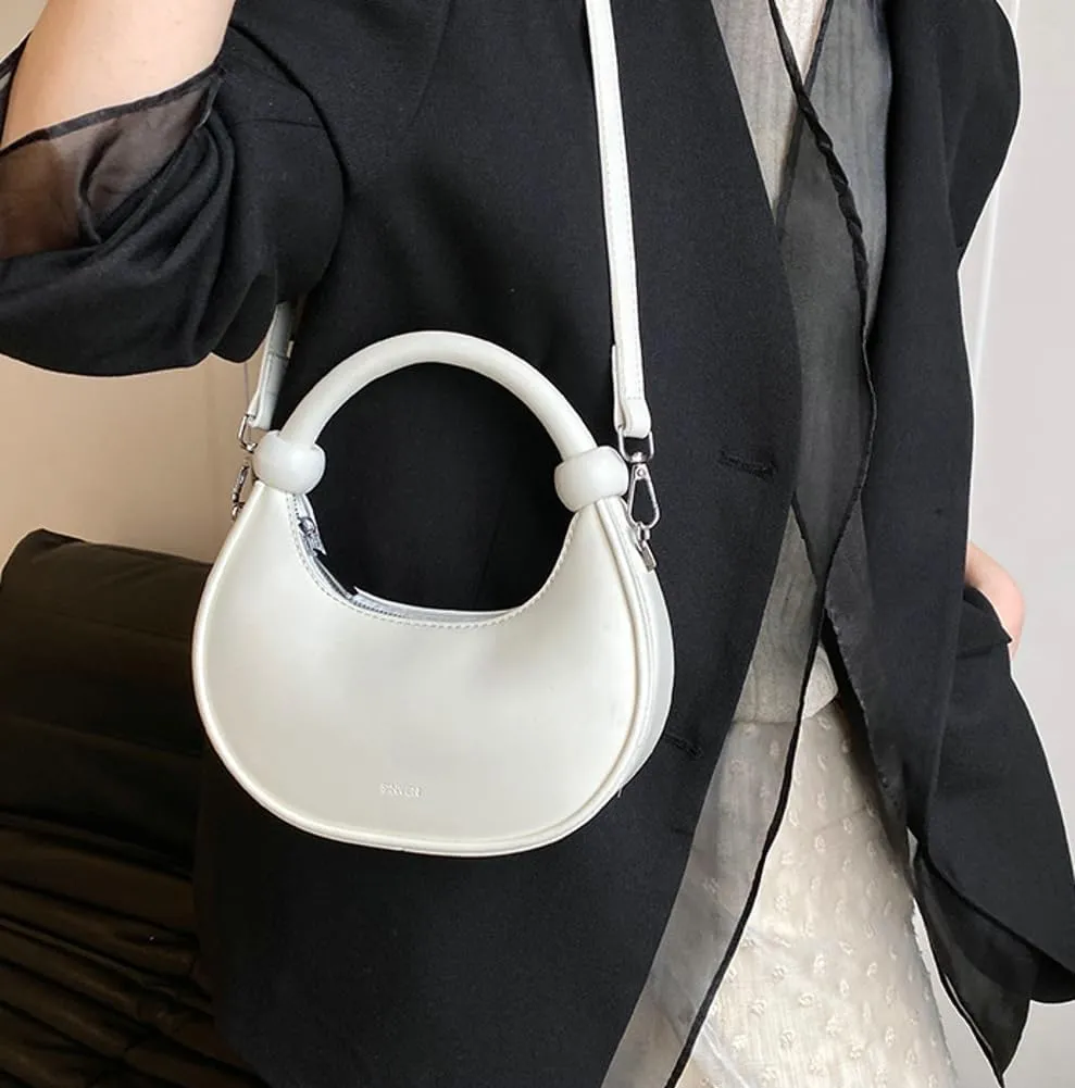 Crescent Purses for Women Cute Y2k Shoulder Crossbody Bag Small Dumpling Totes Handbag Vegan Leather Clutch Satchel