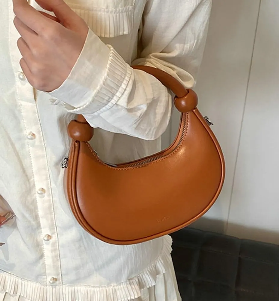 Crescent Purses for Women Cute Y2k Shoulder Crossbody Bag Small Dumpling Totes Handbag Vegan Leather Clutch Satchel